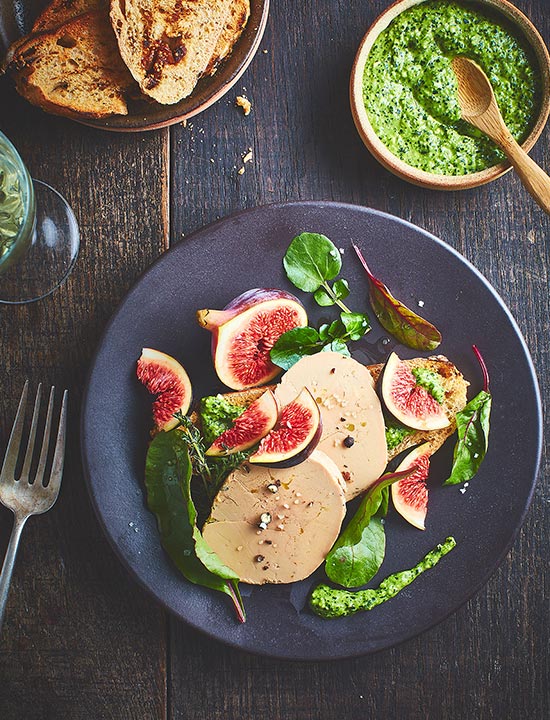 Recette De Foie Gras, Figues Et Pesto En Entrée